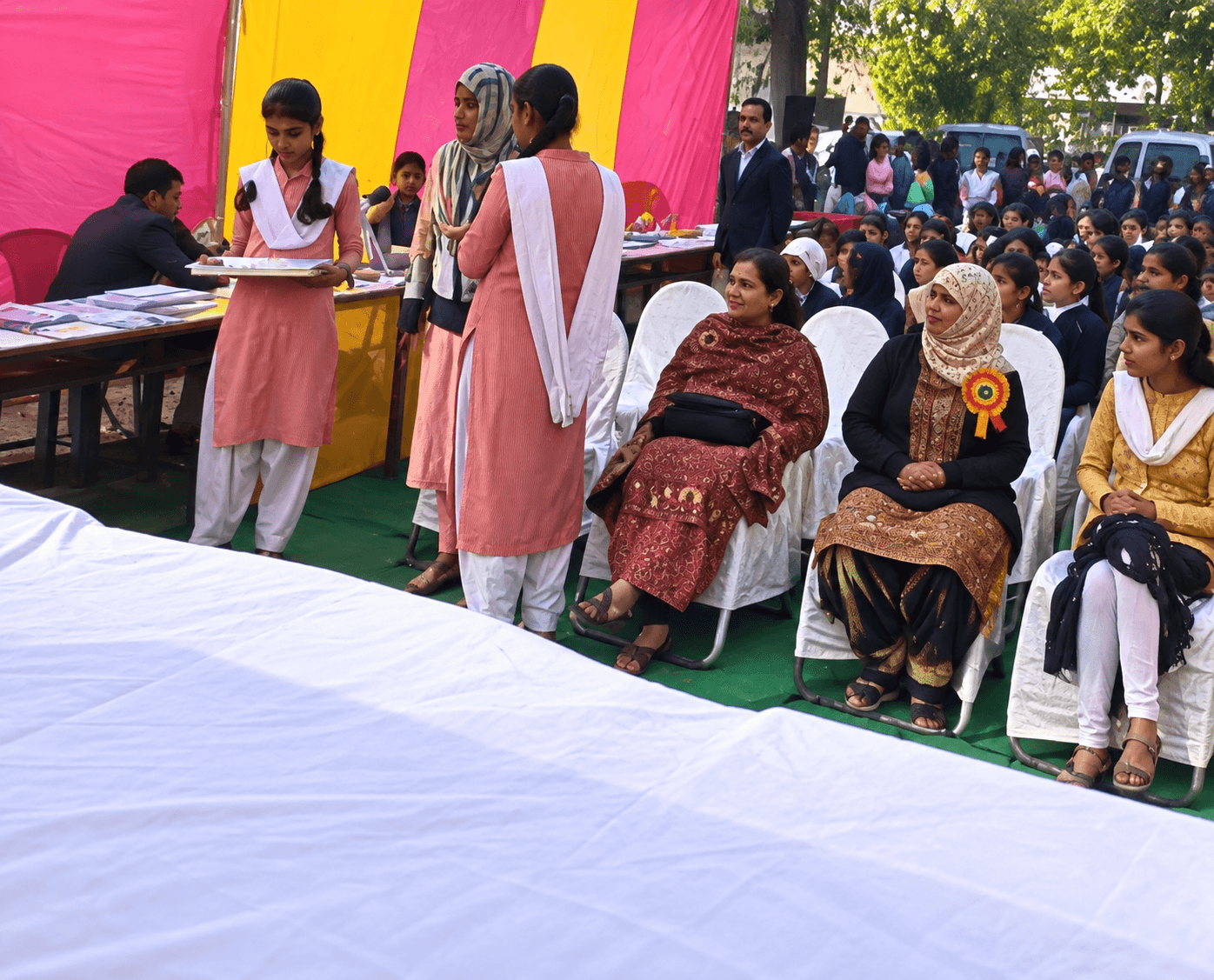 Community members engaged in social development activities
